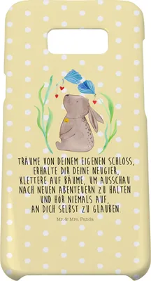 Produktbild von Mr. & Mrs. Panda Samsung Galaxy S8 plus Handyhülle  Hase Blume - Gelb Pastell - Geschenk, Geburt, Ostern, Handy, Kaninchen, Taufgeschenk, Geburtstag, Hülle, Cover