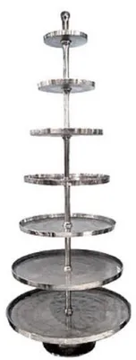 Image de Casa Padrino Étagère de luxe 7 niveaux Argent Ø 90 x H. 240 cm - Hotel & Restaurant Accessoires