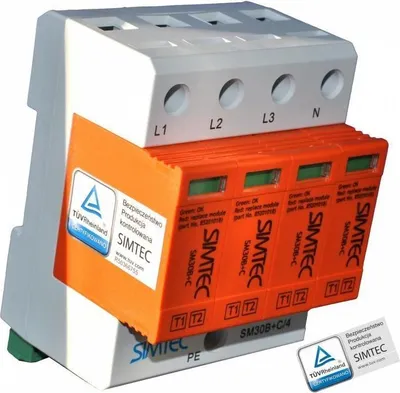 Produktbild von Überspannungsableiter B+C 4P 30kA SIMTEC SM30B+C/4-275 - 85201010