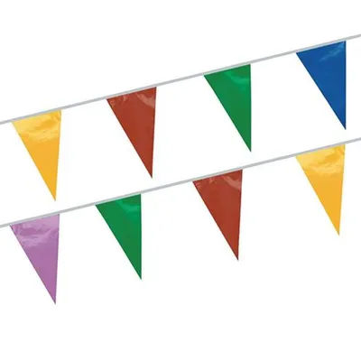 Produktbild von Papstar Bunte Wimpelkette, Folie 20 m farbig wetterfest, 5 Stück