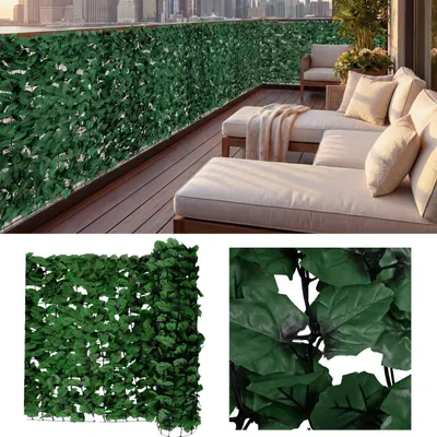 Obrázok produktu pre Balkónová zástena na ochranu súkromia N77, zástena na ochranu súkromia proti vetru pre balkónové ploty terás ~ 500x150cm list tmavý