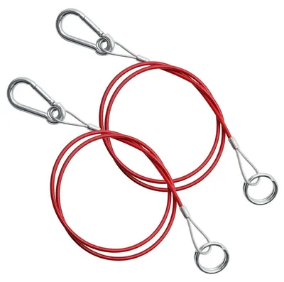 Produktbild von Abreißseil Anhänger 2 Stück 1m x 4mm Bremsseil mit Haken 300kg Zugkraft Edelstahl