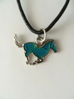 Produktbild von Stimmungskette Pferd, Galopp, Kette Anhänger Modeschmuck Ketten Geschenke Schmuck Pony Tier