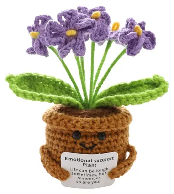 Handgehäkelte lila Blume, 14 cm, Dankeschön-Geschenk