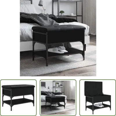 Obrázek produktu pro The Living Store Lavice na boty černá 62x42x45 cm Materiál na bázi dřeva