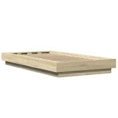 Produktbild von vidaXL Bettgestell mit LED Sonoma-Eiche 90x190 cm Holzwerkstoff