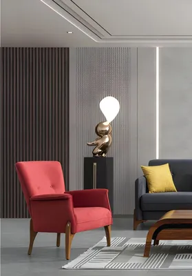 Zdjęcie produktu dla Designerski fotel kanapa tapicerka nowoczesny salon tekstylne kanapy