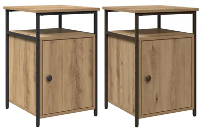 Produktbild von Nachttisch mit Schubladen 2 pcs Artisan-Eiche Holzwerkstoff