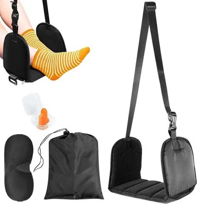 Produktbild von Reise-Fußstütze mit Schlafmaske und Transportbeutel, tragbar