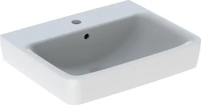 Produktbild von Geberit Renova Plan Waschtisch, 55x44 cm, mit Hahnloch, mit Überlauf, weiß, 1 Stk.
