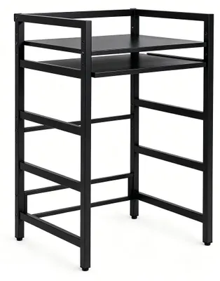 Produktbild von Eikuavons Waschmaschinenregal 72x64x115cm mit ausziehbare Ablage Schwarz, Regal über Waschmaschine, Aufbewahrungsorganisator