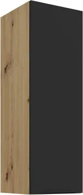 Produktbild von Hoher Wandschrank LUNARA – Breite 30 cm, Schwarz/Eiche (Artisan).