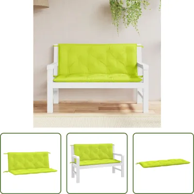 Produktbild von The Living Store Gartenbank-Auflagen 2 Stk. Hellgrün 120x50x7 cm Oxford-Gewebe