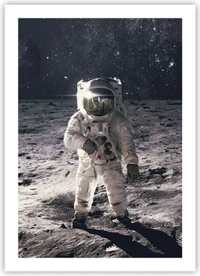 Produktbild von Poster - Poster ohne Rahmen - Mond Erde Astronaut - 50x70 cm - Wand Bild - Wanddeko - Wandbilder - Kunstposter - Wandposter - Bilder - Kunstdruck - Wanddekoration - Wandbild - P2XPA50x70-4882