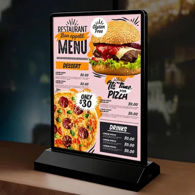 Produktbild von Doppelseitige LED-Leuchtbox, beleuchtetes Werbedisplay für Geschäfte und Restaurants mit Netzteil, A4, Schwarz【SMCD-4315】