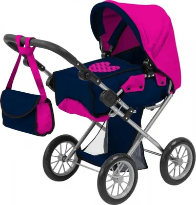 Produktbild von AM Puppen-Kombiwagen Heart, blau/magenta