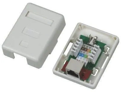 Imagen del producto de Conector de datos STP CAT5E, 1xRJ45, para montaje en superficie, color blanco