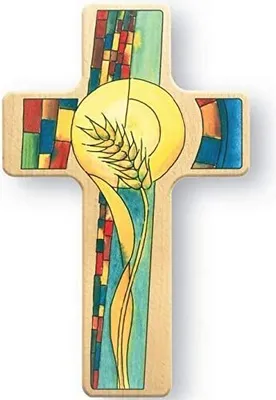 Produktbild von Kinderkreuz 18 cm natur Weizenkorn, bedruckt