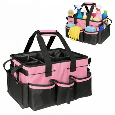Reinigungscaddy-Tasche mit abnehmbaren Trennwänden, 30 l, rosa