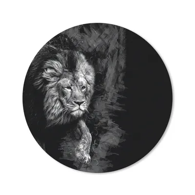 Produktbild von MuchoWow® Mauspad Mousepad Löwe - Tiere - Schwarz - Weiß 40x40 cm - Mousepads - Maus Mat - Pad - Mausunterlage - Schreibtisch Accessoires