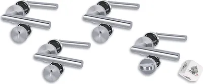 Produktbild von Edelstahl Türbeschlag 4er Set, Rosettengarnitur für 3 x Zimmertüren und 1 x WC/Badtüre, Türklinke Türgriff Türbeschlag