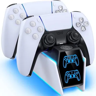 Produktbild von Ladestation für PS5 und Edge Controller mit LED-Anzeige