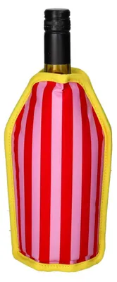 Produktbild von Gift Company Kühlmanschette Weinkühler Froid Streifen Rot Rosa Gelb