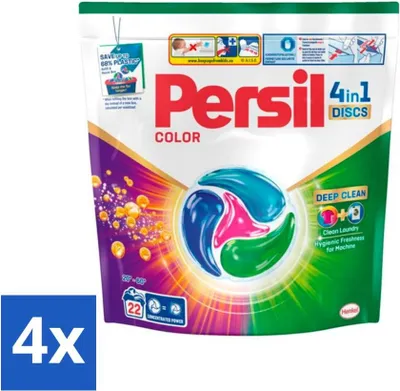 Produktbild von Persil - Waschmittel - Wäschekapseln Discs Buntwäsche - Für Buntwäsche - 22 Wäschen - Vorteilspack - 4 Stücke