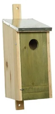 Produktbild von Decoris Vogelhauschen - grun - Metalldach - 26 cm