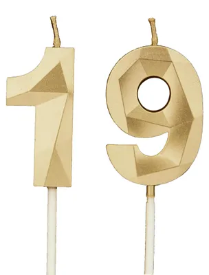 Productafbeelding van 19 Gouden verjaardagscandles voor taartdecoratie