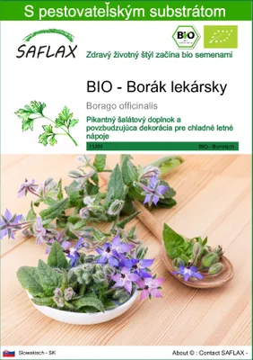 Obrázok produktu pre SAFLAX - BIO - Borák lekársky - Borago officinalis - 40 Semená - S pestovateľským substrátom bez klíčkov