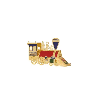 Produktbild von Krebs Glas Lauscha Weihnachtsaufhänger - Home Decor - Eisenbahn - aus Messing - ca. 6 cm