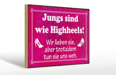 Produktbild von Holzschild Spruch 30x20cm Jungs sind wie Highheels