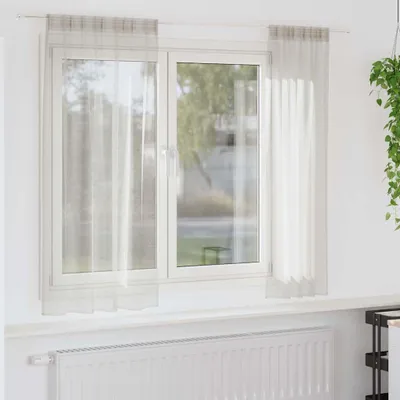 Zdjęcie produktu dla Firany Voile z zasłonami 2 pcs Kremowy 175 x 140 cm Poliester