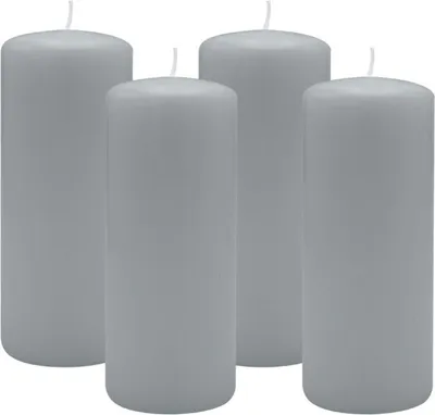 Produktbild von 4er Set Adventskranzkerzen Silbergrau Ø 60 x 120 mm