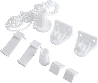 Rollladen-Reparaturset 17 mm, Kupplung, Halterung, Kette, weiß, Kunststoff