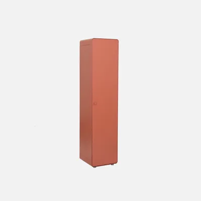 Produktbild von sweeek - Kleiderschrank für Kinder aus Stahl mit 2 Regalböden und 1 Kleiderstange - Terrakotta