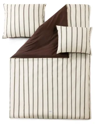 Produktbild von Bettwäsche-Set LINE 140x200 cm, Beige-Braun, 100% Baumwolle
