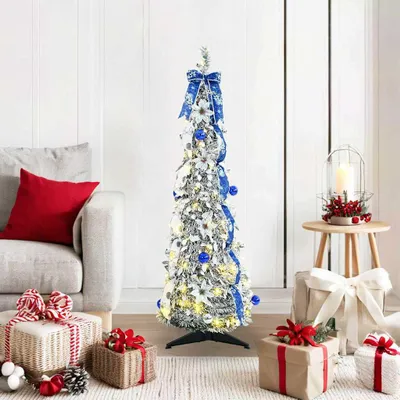 Obrázok produktu pre Maison Exclusive - Umelý vianočný stromček s 50 LED diódami, biely, 120 cm, PVC