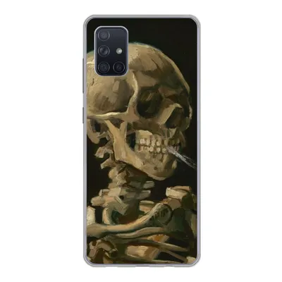 Obrázok produktu pre Kryt mobilného telefónu pre Samsung Galaxy A71 Hlava kostlivca s horiacou cigaretou - Vincent van Gogh Silikónové mäkké puzdro