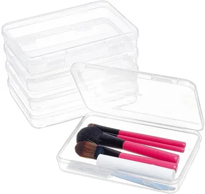 Kunststoff Aufbewahrungsbox 15,1 x 10,9 x 2,6 cm - Transparent mit Scharnierdeckel - Set von 5
