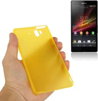 Produktbild von Schutzhülle Case Ultra Dünn 0,3mm für Handy Sony Xperia Z / L36H / C660X Gelb Transparent