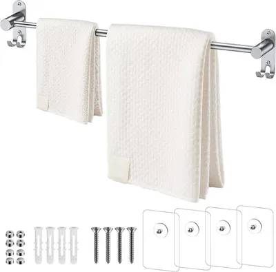 Produktbild von Handtuchhalter - Handtuchstange - Badezimmerorganisation - Ausziehbbares Design - 40-70 cm - Gebürstetes Nickel