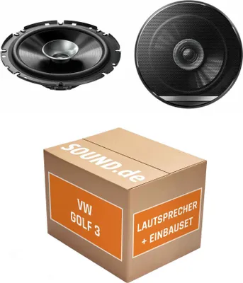 Produktbild von Lautsprecher Boxen Einbaupaket Armaturenbrett Pioneer TS-G1710F passend für VW Golf 3 Kompakt + 4/5 türig | 2x Tief-Mitteltöner mit integriertem Hochtöner 280W MAX