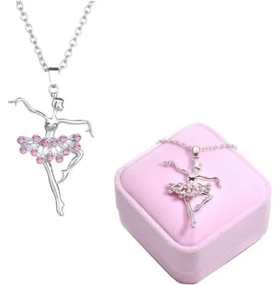 Immagine prodotto di Collana con ciondolo a forma di ballerina, rosa/multicolore, 50 cm
