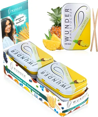 Produktbild von Wunder Zahnstocher Display 6er Pack Ananas DS