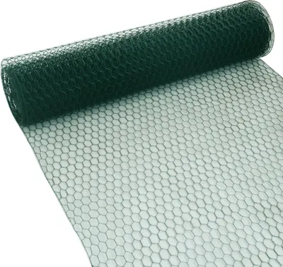 A roll of green hexagonal mesh netting.