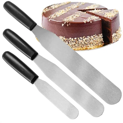 Produktbild von 3-teiliges Set aus Edelstahl-Fettmessern mit Kunststoffgriffen
