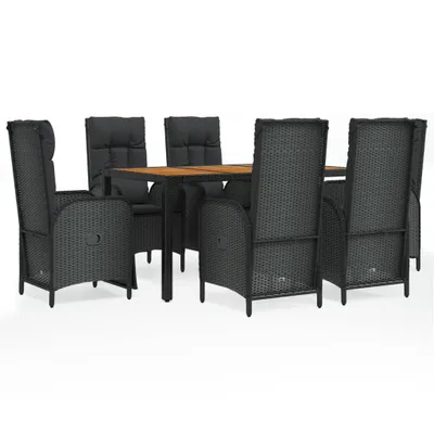 Zdjęcie produktu dla VidaXL 3185081, Czarny, Drewno akacjowe, Żywica, Stal, 1500 mm, 900 mm, 750 mm