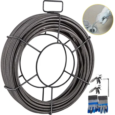 Immagine prodotto di Pulizia tubi VEVOR pulizia tubi a spirale wave 23 metri pulizia tubi di scarico a spirale